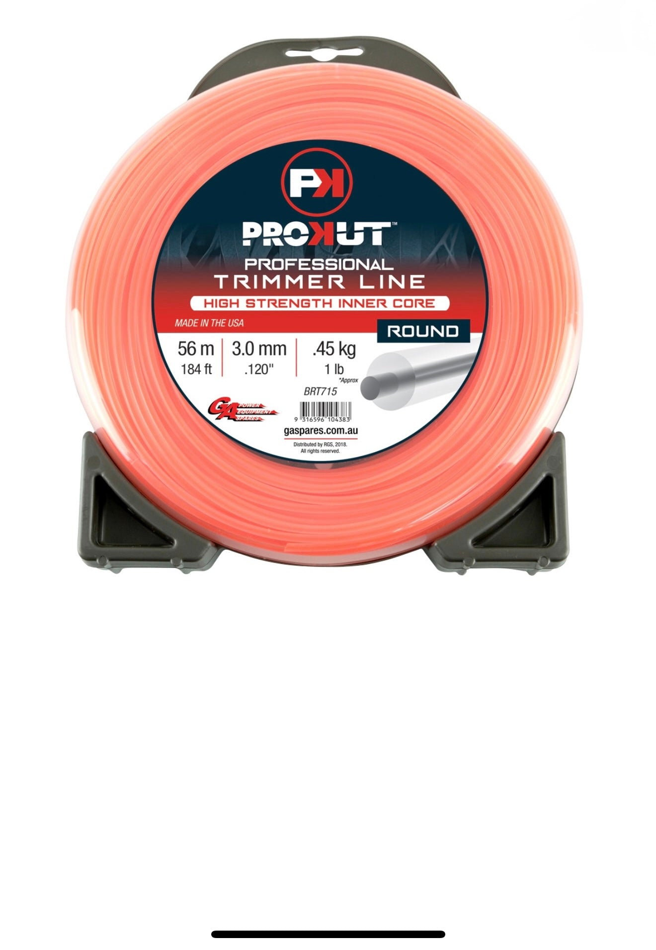 GA PROCORE®, Round Orange Core Trimmer Line 3.00 mm (.120") x 56 metres (184 ft)